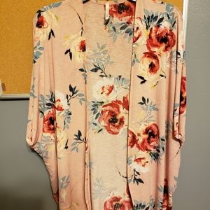 Pink flowered kimono